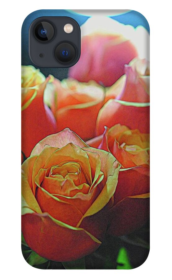 Pinki and Orange Rose Bouquet With Light - Phone Case