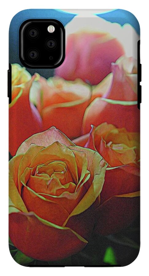 Pinki and Orange Rose Bouquet With Light - Phone Case