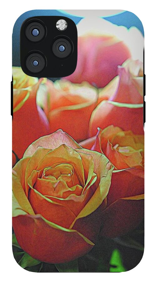 Pinki and Orange Rose Bouquet With Light - Phone Case