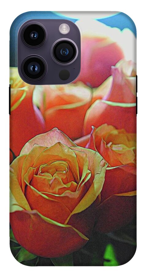 Pinki and Orange Rose Bouquet With Light - Phone Case