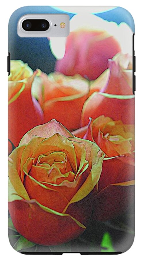 Pinki and Orange Rose Bouquet With Light - Phone Case