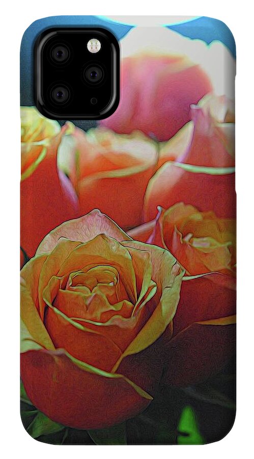 Pinki and Orange Rose Bouquet With Light - Phone Case