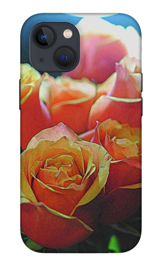 Pinki and Orange Rose Bouquet With Light - Phone Case