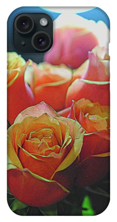 Pinki and Orange Rose Bouquet With Light - Phone Case