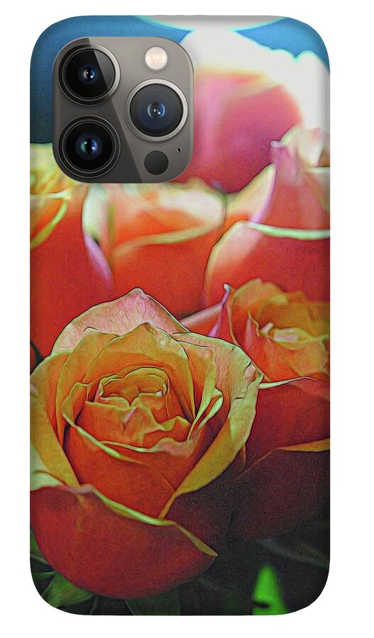 Pinki and Orange Rose Bouquet With Light - Phone Case