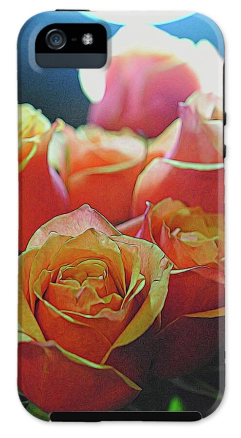 Pinki and Orange Rose Bouquet With Light - Phone Case