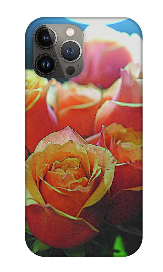Pinki and Orange Rose Bouquet With Light - Phone Case