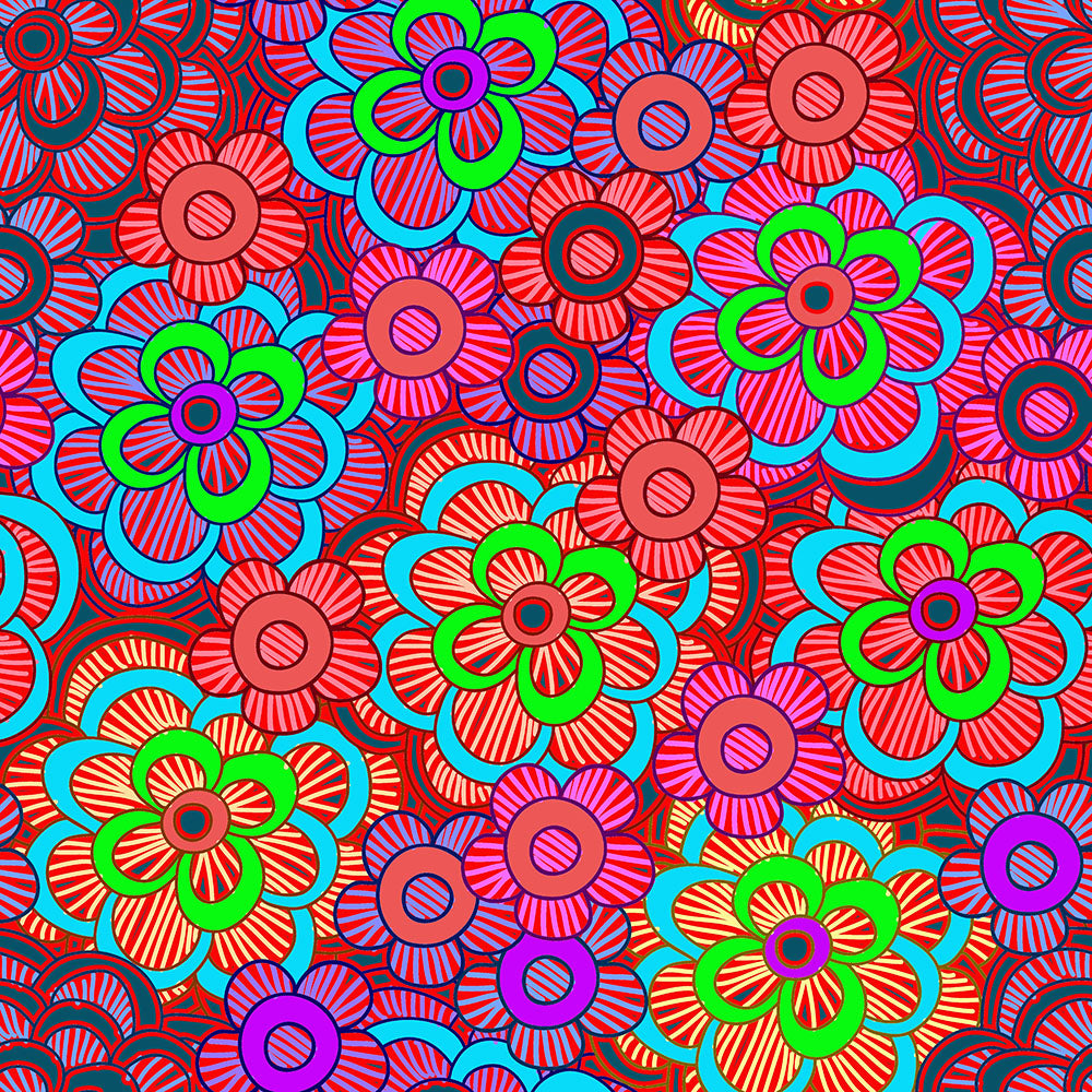 Pink Stripe Flower Pattern Digital Image Download