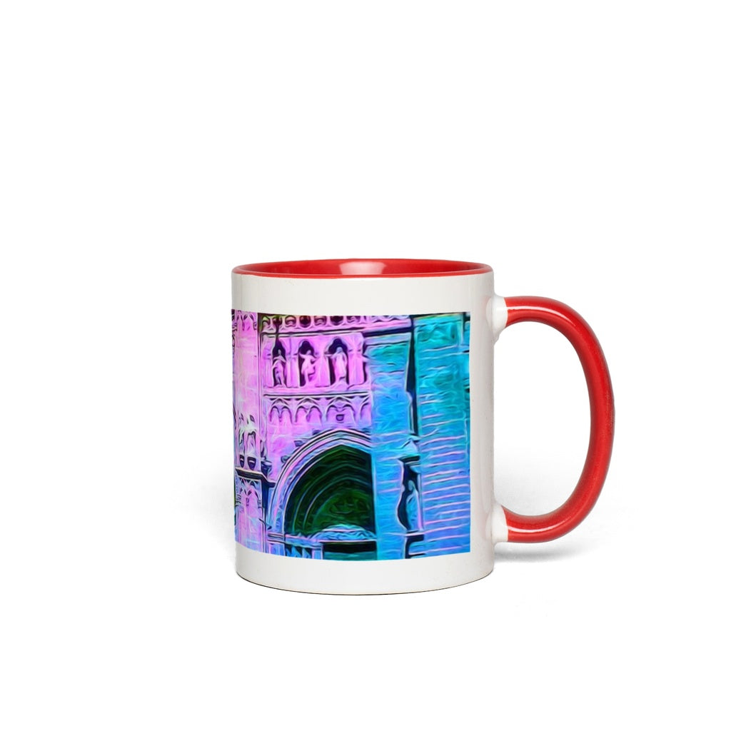 Blue and Pink Cathedral Doors Accent Mugs