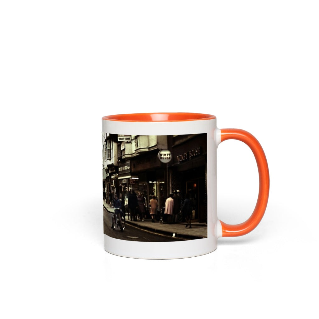 London Street With Bicycles Accent Mugs
