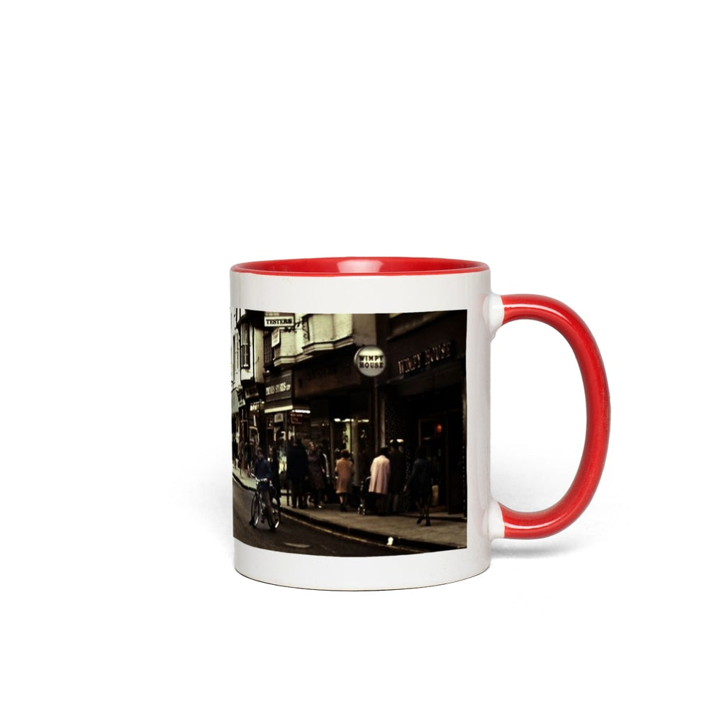 London Street With Bicycles Accent Mugs