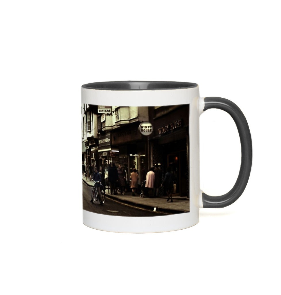 London Street With Bicycles Accent Mugs