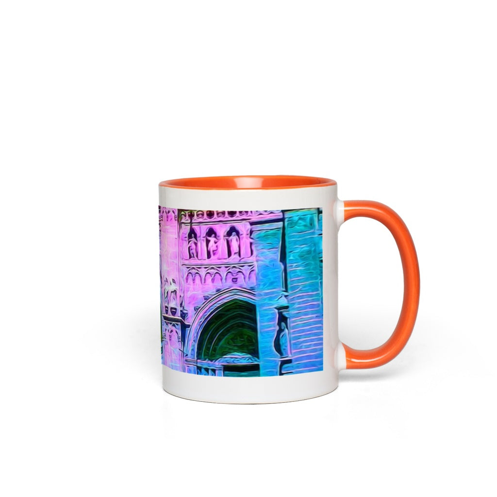 Blue and Pink Cathedral Doors Accent Mugs
