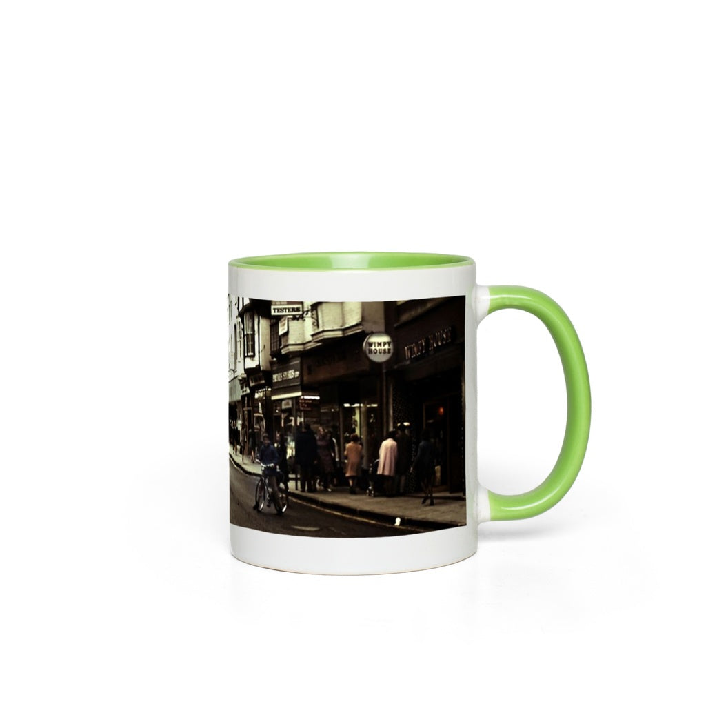 London Street With Bicycles Accent Mugs