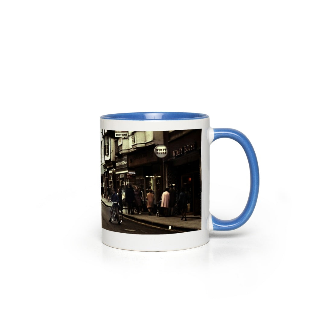 London Street With Bicycles Accent Mugs