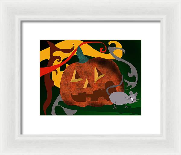 Pumpkin Mouse - Framed Print