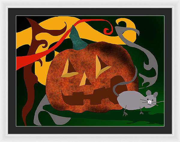 Pumpkin Mouse - Framed Print