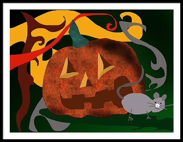Pumpkin Mouse - Framed Print