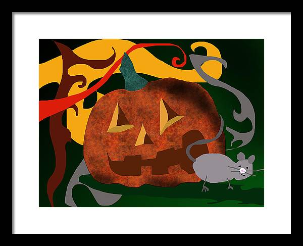 Pumpkin Mouse - Framed Print