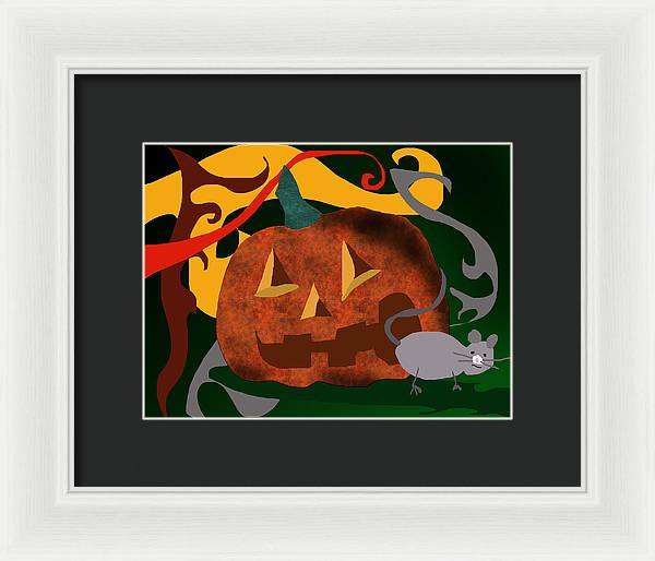Pumpkin Mouse - Framed Print