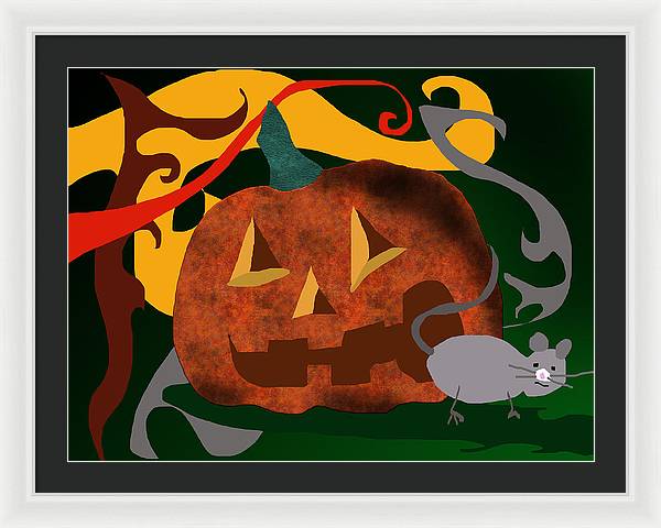 Pumpkin Mouse - Framed Print