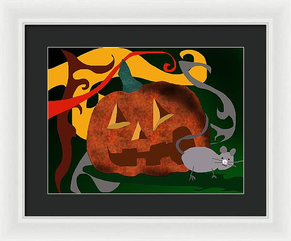 Pumpkin Mouse - Framed Print