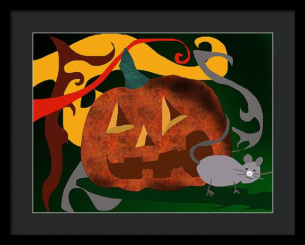 Pumpkin Mouse - Framed Print