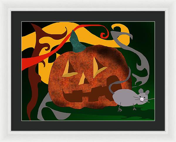 Pumpkin Mouse - Framed Print