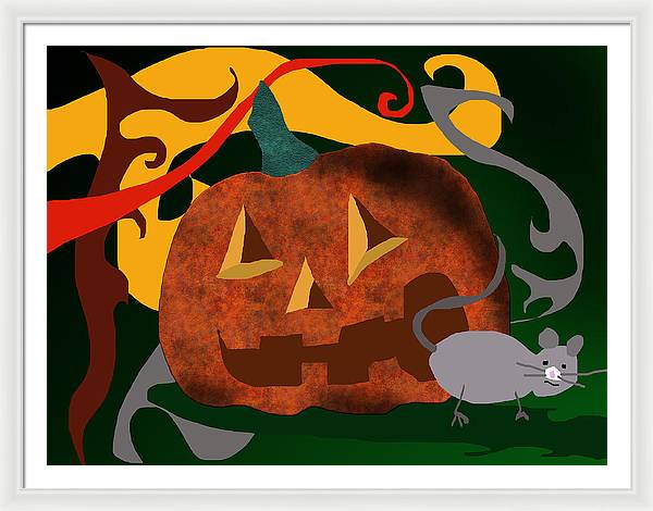 Pumpkin Mouse - Framed Print