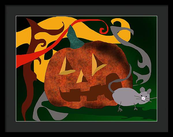 Pumpkin Mouse - Framed Print