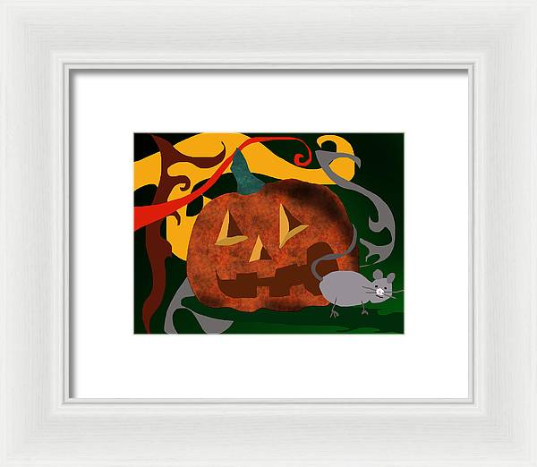 Pumpkin Mouse - Framed Print