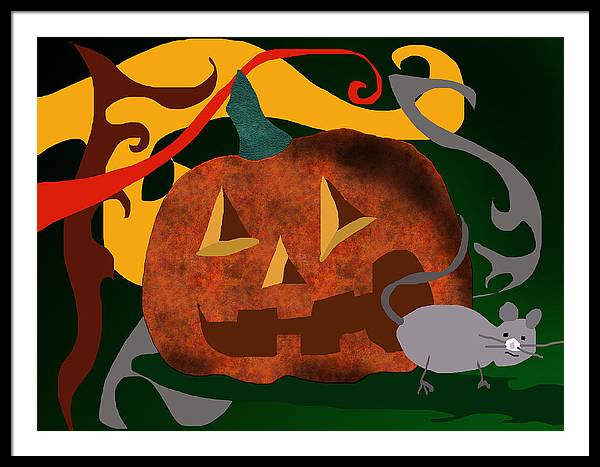 Pumpkin Mouse - Framed Print