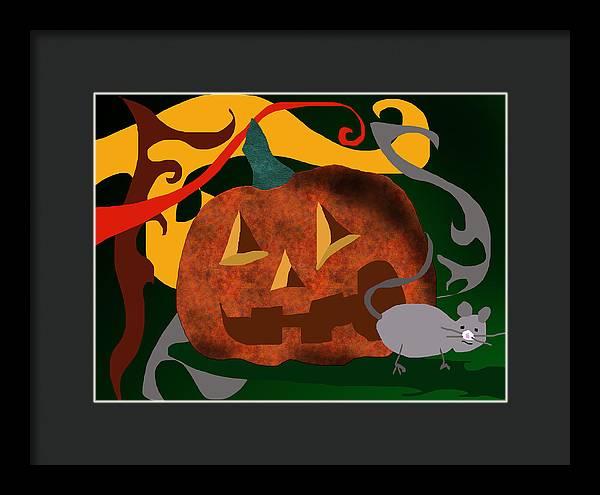 Pumpkin Mouse - Framed Print