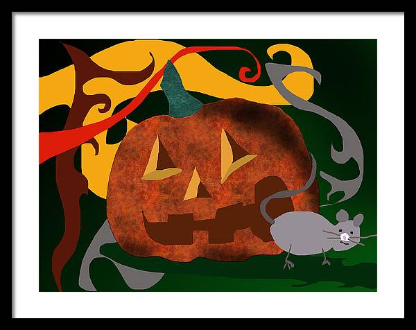 Pumpkin Mouse - Framed Print