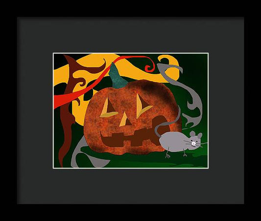 Pumpkin Mouse - Framed Print