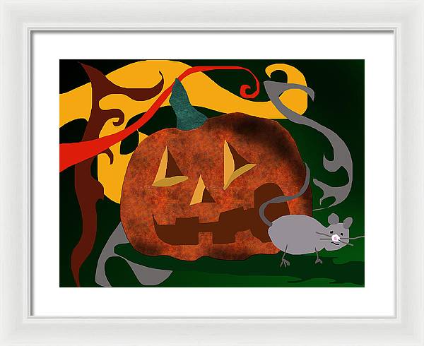 Pumpkin Mouse - Framed Print