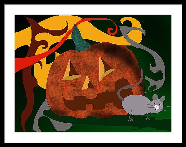 Pumpkin Mouse - Framed Print