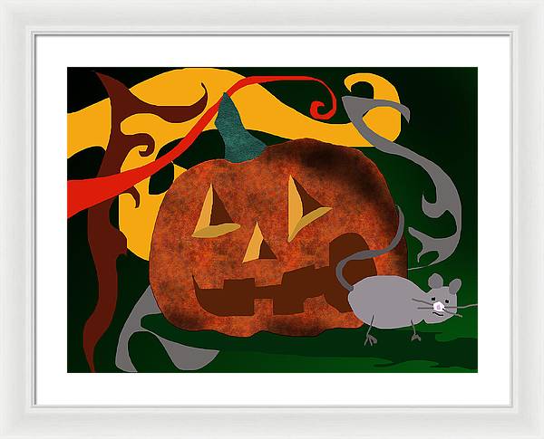 Pumpkin Mouse - Framed Print