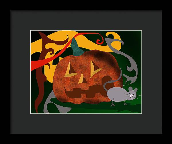 Pumpkin Mouse - Framed Print