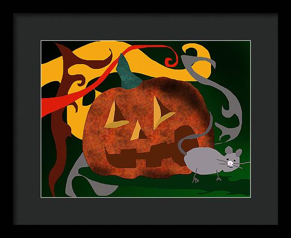 Pumpkin Mouse - Framed Print