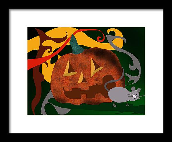 Pumpkin Mouse - Framed Print