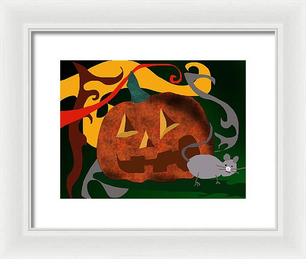 Pumpkin Mouse - Framed Print