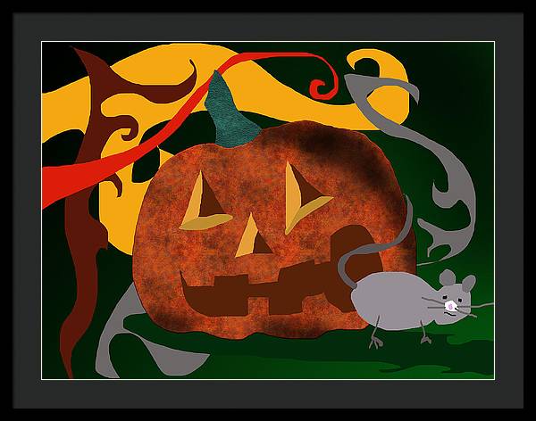 Pumpkin Mouse - Framed Print