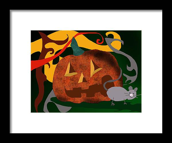 Pumpkin Mouse - Framed Print