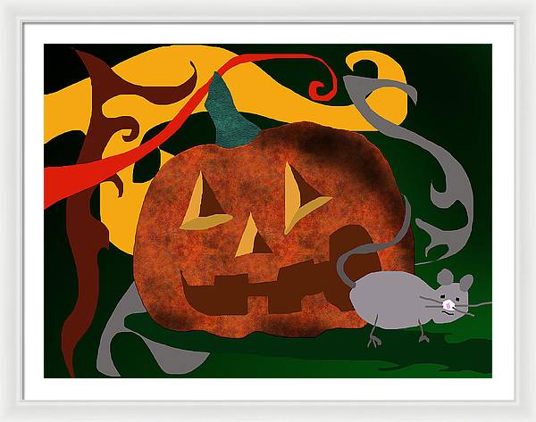 Pumpkin Mouse - Framed Print