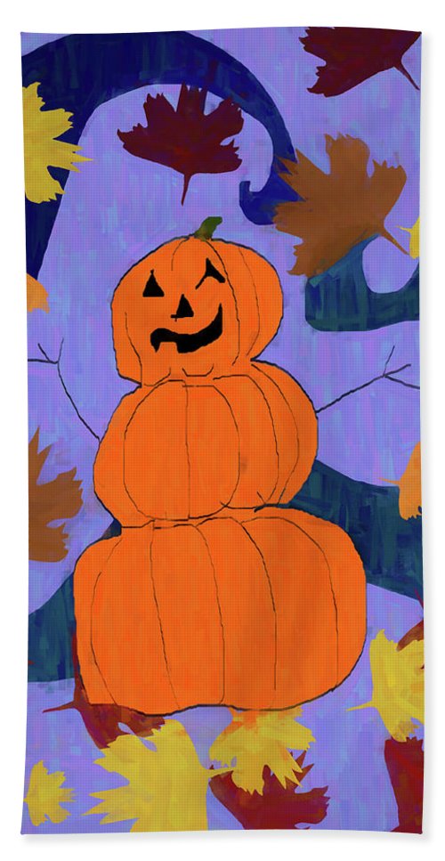 Pumpkin Snowman - Bath Towel