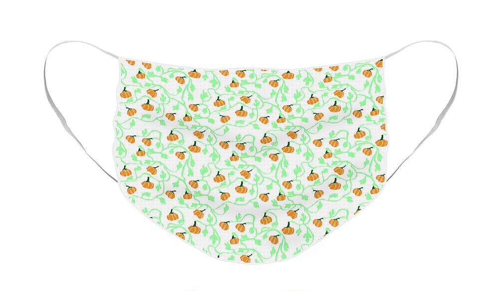 Pumpkin Vines Pattern - Face Mask