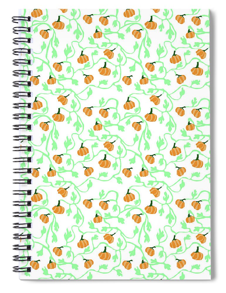 Pumpkin Vines Pattern - Spiral Notebook