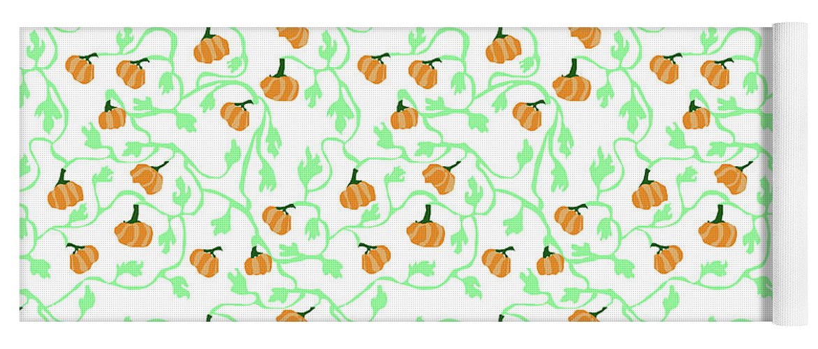 Pumpkin Vines Pattern - Yoga Mat