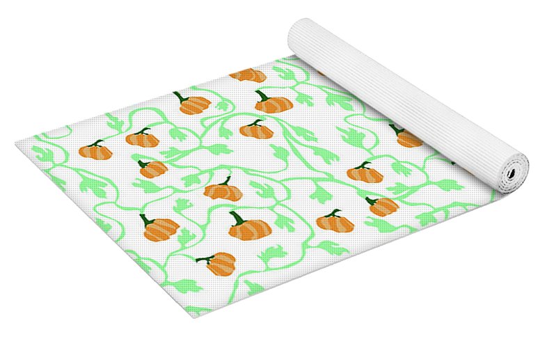 Pumpkin Vines Pattern - Yoga Mat